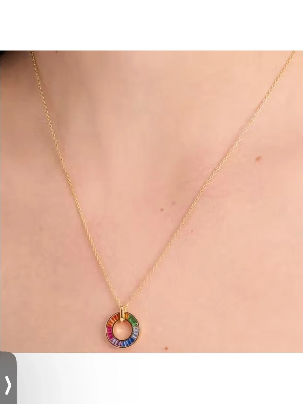 Kate Spade Gold Rainbow Circle Pendant Necklace - Multicolor NEW $98